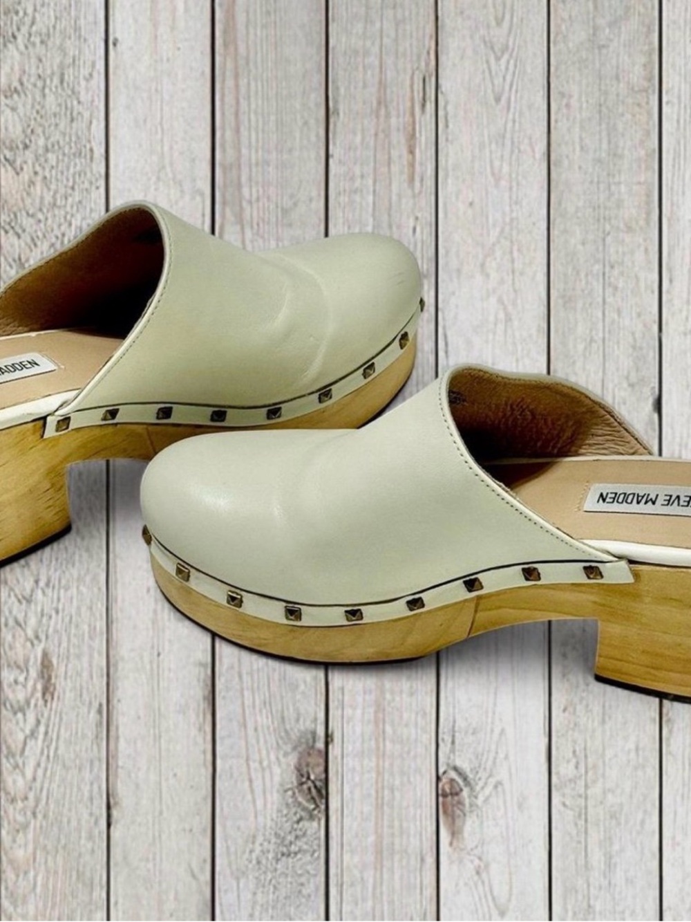 STEVE MADDEN Brooklyn-1 Leather Platform Clog Heels – Size 8.5M - Picture 3 of 9